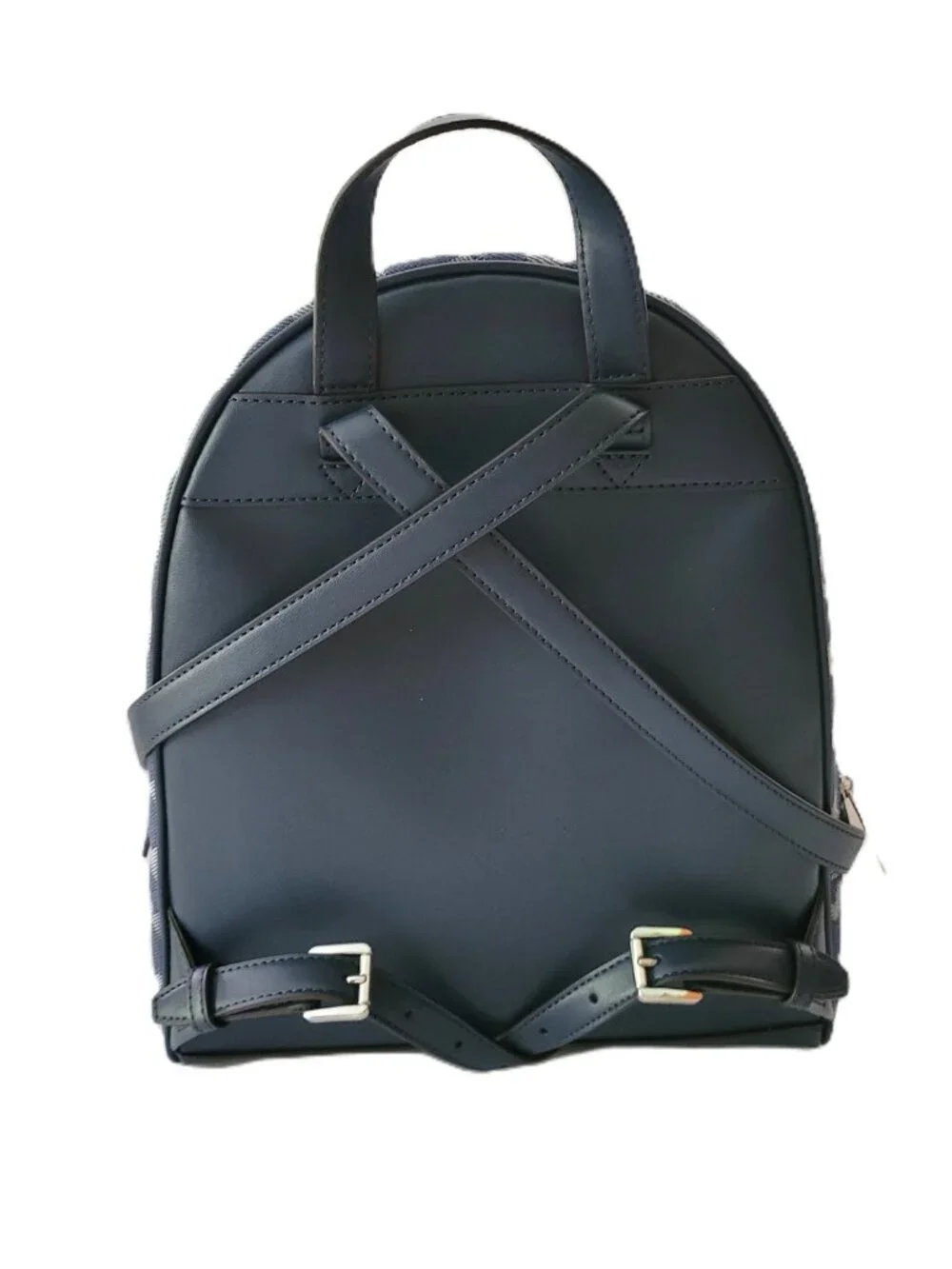 Michael Kors Rhea Medium Zip Backpack Denim MK Logo School Bag